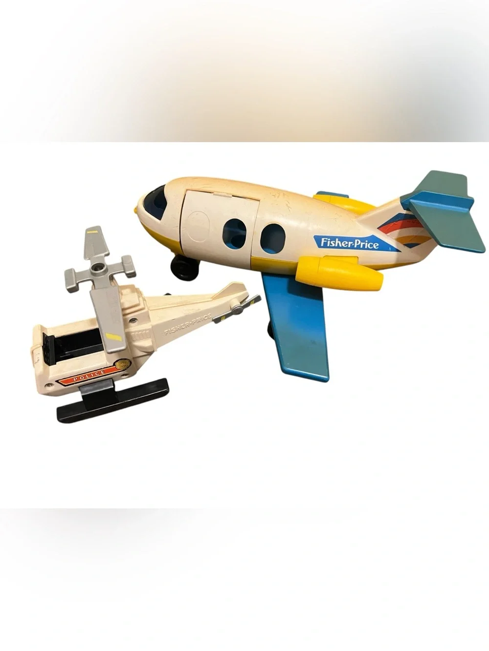 Vintage Fisher-Price Little People Airplane & Helicopter